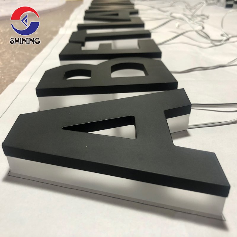 Shining Sign 3d Illuminated Logo Custom Acrylic Metal Back-lit Letters Stainless Steel Advertising Signs Electroplating Painting