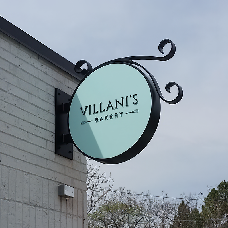 Cheap Price Restaurant Coffee Shop Outdoor Sign Non Illuminated Business Advertising Metal Blade Signs Double Sides Sign Board
