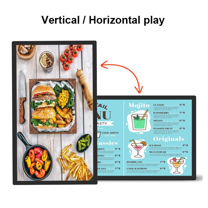 15 Inch 450 High Brightness LCD Commercial Digital Advertising Displays Touch Screen Digital Signage Menu Board For Restaurant