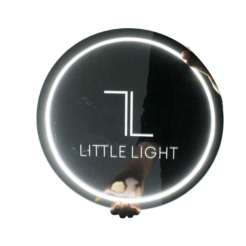 Acrylic Signage Board Interior Backlit Marquee Outdoor Advertisement Circle Salon Led Sign
