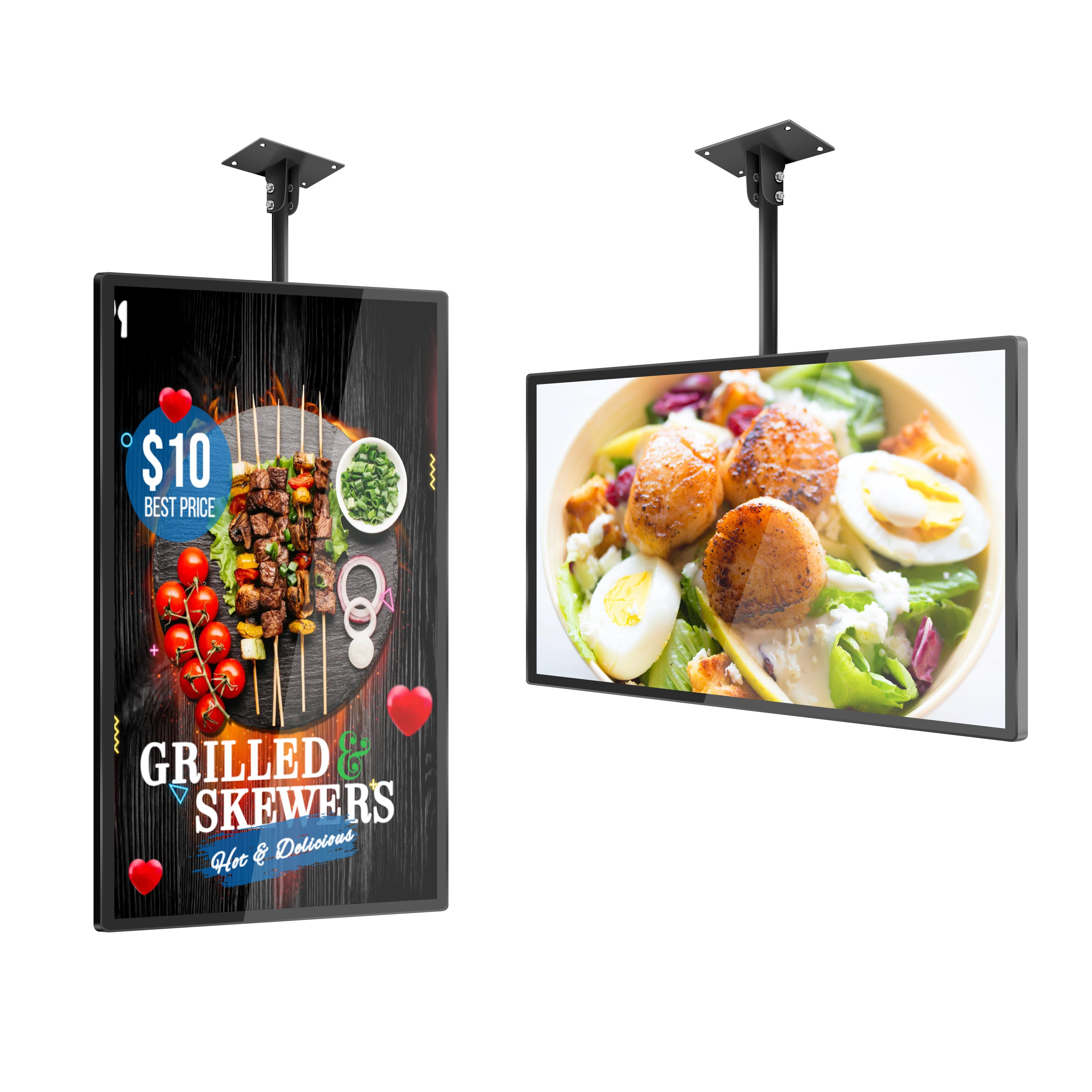 2K 4K LCD Advertising Screen 800nits Indoor Fast Food Kiosk Electronic Menu Display Digital Display for Menu