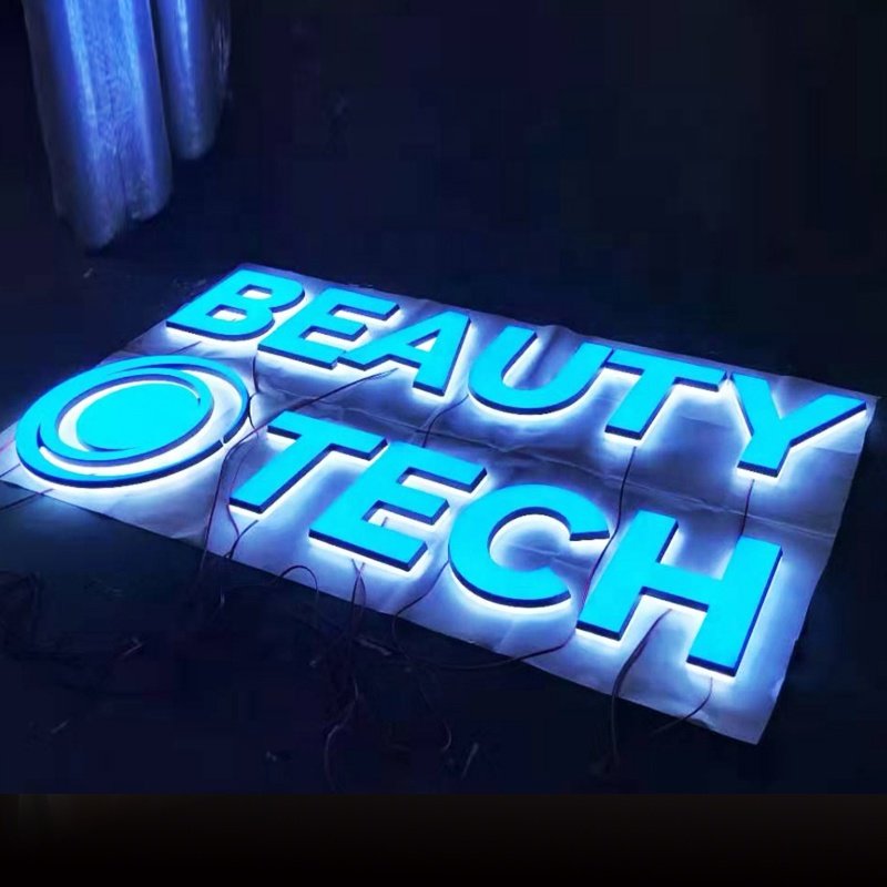 Custom stainless steel business acrylic channel letter lighting sign 3D sign board design store shop logo led sign for business