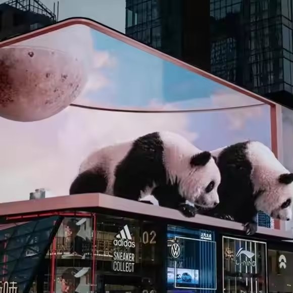 Customized Naked Eye 3D LED Display Screen Outdoor Curved Led video wall advertising display panel for shopping mall Use