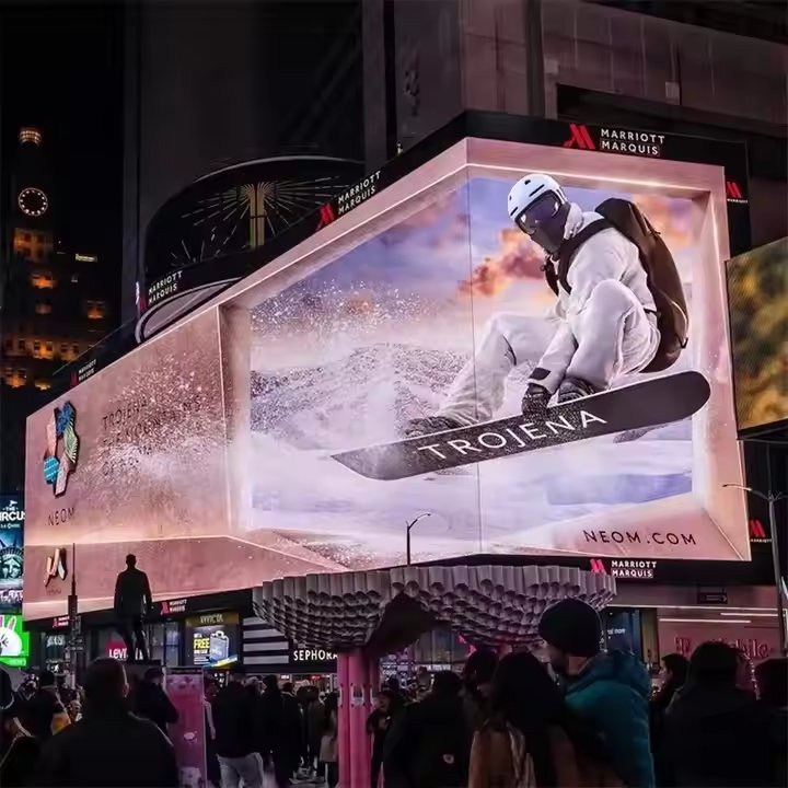 Customized Naked Eye 3D LED Display Screen Outdoor Curved Led video wall advertising display panel for shopping mall Use