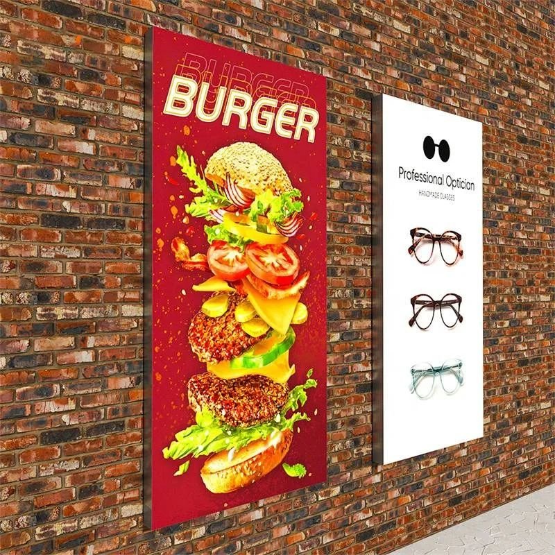 Factory direct rectangular commercial signage 3D printed aluminum frame sign bulletin board advertising led light box