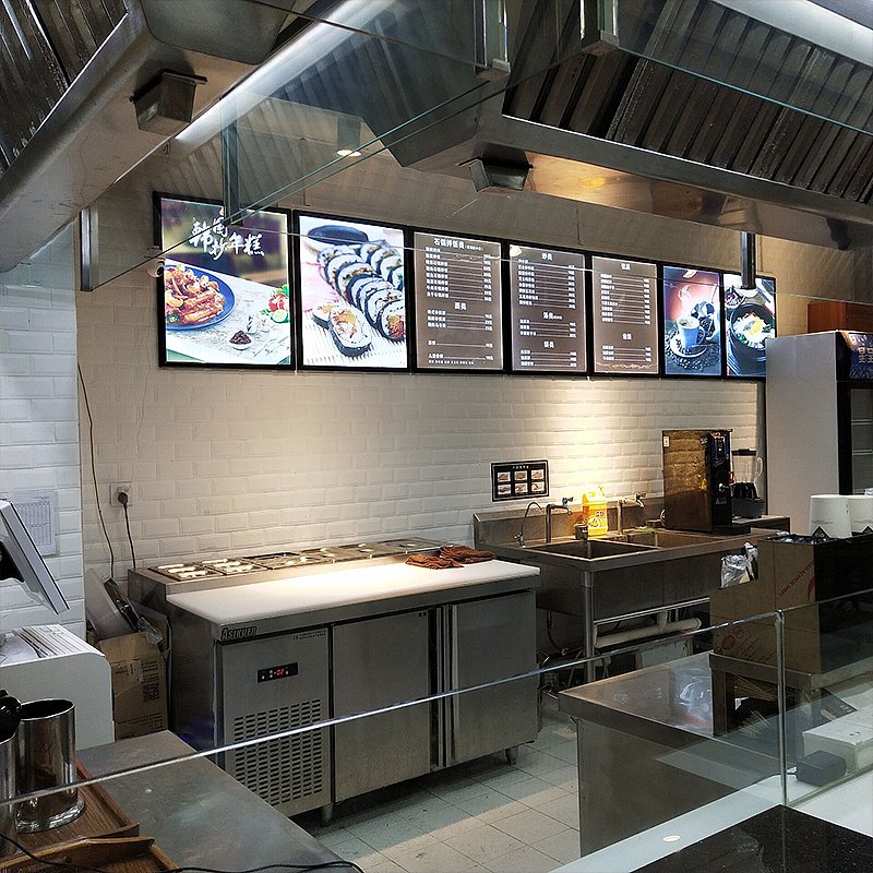 Custom Slim Wall Mount Indoor Advertising Boards Aluminum Lightbox Frame Magnetic for A4 size