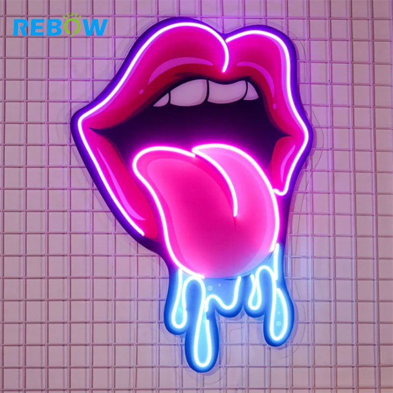 Rebow Drop Shipping Custom Logo Neon Light Wedding Sign UV Printed Custom Neon Sign Advertising Board