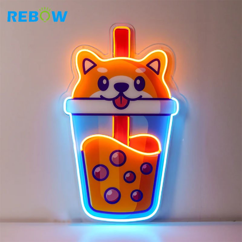 Rebow Drop Shipping Custom Logo Neon Light Wedding Sign UV Printed Custom Neon Sign Advertising Board