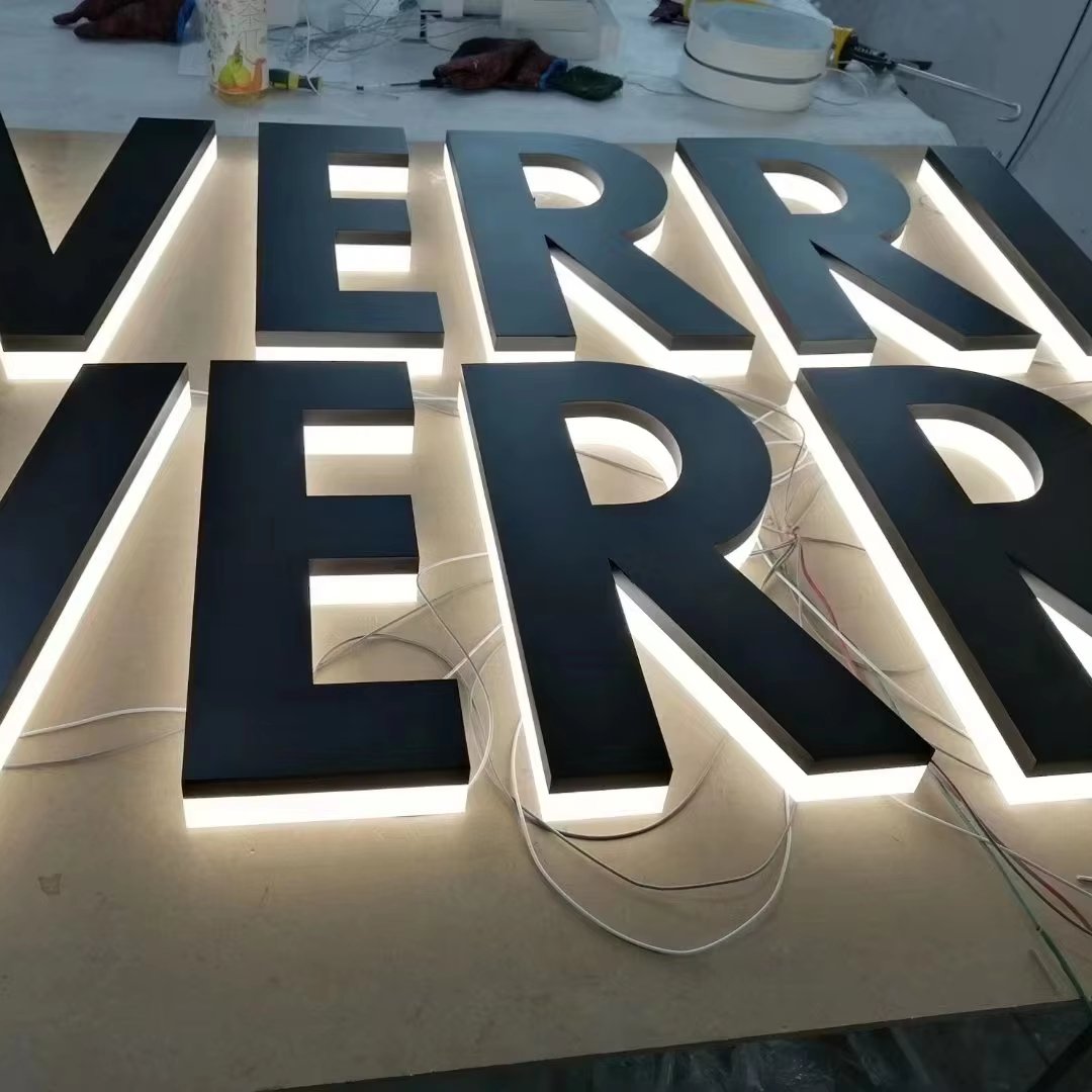 Custom Backlit LED Stainless Steel Letters Signage Acrylic Metal Illuminated for Shop Office or MallNeon light/Led Letter