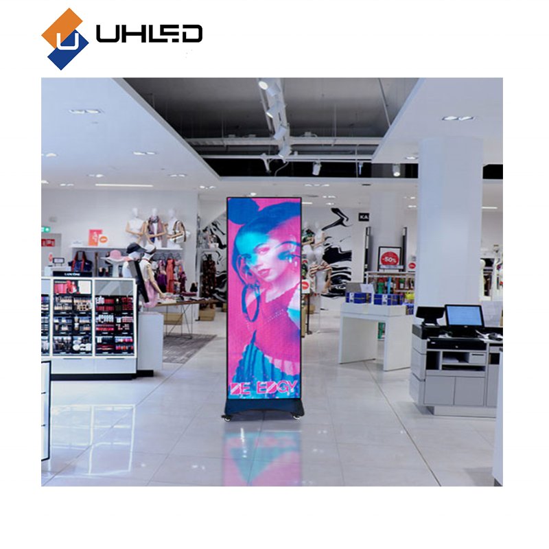 Indoor Video Led Poster P1.839 P2 P2.5 advertising Led Screen Stand 3840hz Led Poster Suitable For Glasses Store Clothing Mall