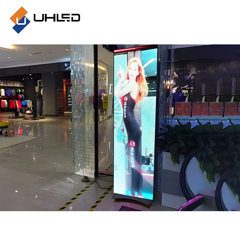 Indoor Video Led Poster P1.839 P2 P2.5 advertising Led Screen Stand 3840hz Led Poster Suitable For Glasses Store Clothing Mall