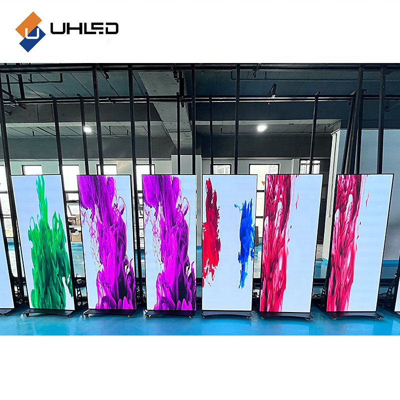 Indoor Video Led Poster P1.839 P2 P2.5 advertising Led Screen Stand 3840hz Led Poster Suitable For Glasses Store Clothing Mall