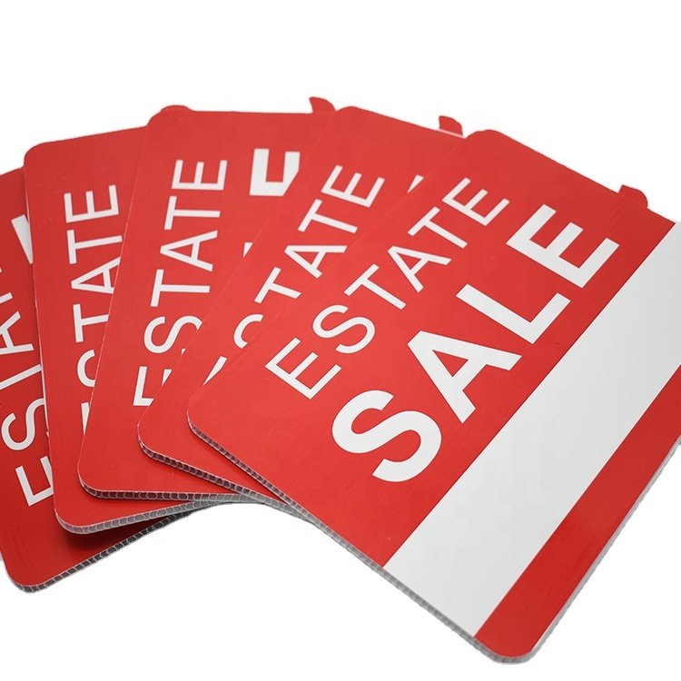 Custom Real Estate Sign Post House For Sale Corrugated Plastic Yard Sign Advertising Board
