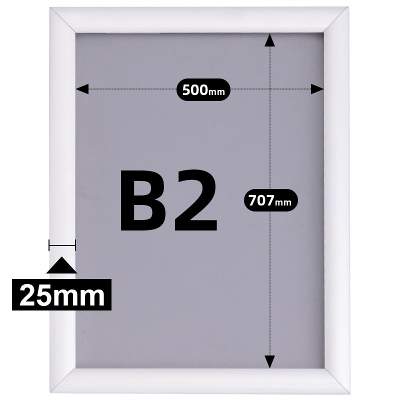 CYDISPLAY B2 25mm snap frame Aluminum Advertising Boards 50x70 wall mounted 19"x27" square corner Posters holders snap frame