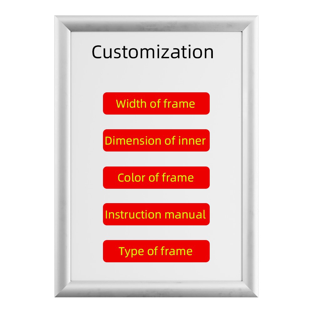 CYDISPLAY B2 25mm snap frame Aluminum Advertising Boards 50x70 wall mounted 19"x27" square corner Posters holders snap frame