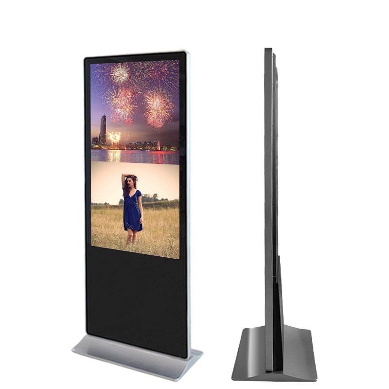 43 Inch interactive 4K monitor LCD advertising media player floor standing message board for shopping mall