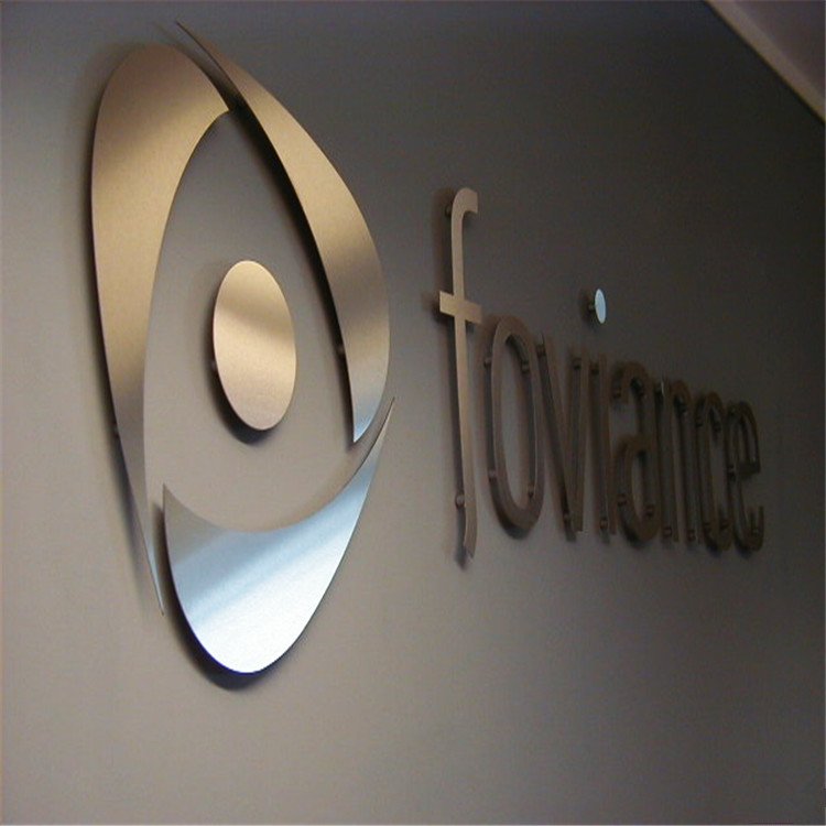 waterproof outdoor store shop front advertising building office 3d metal brushed stainless steel logo letter sign board