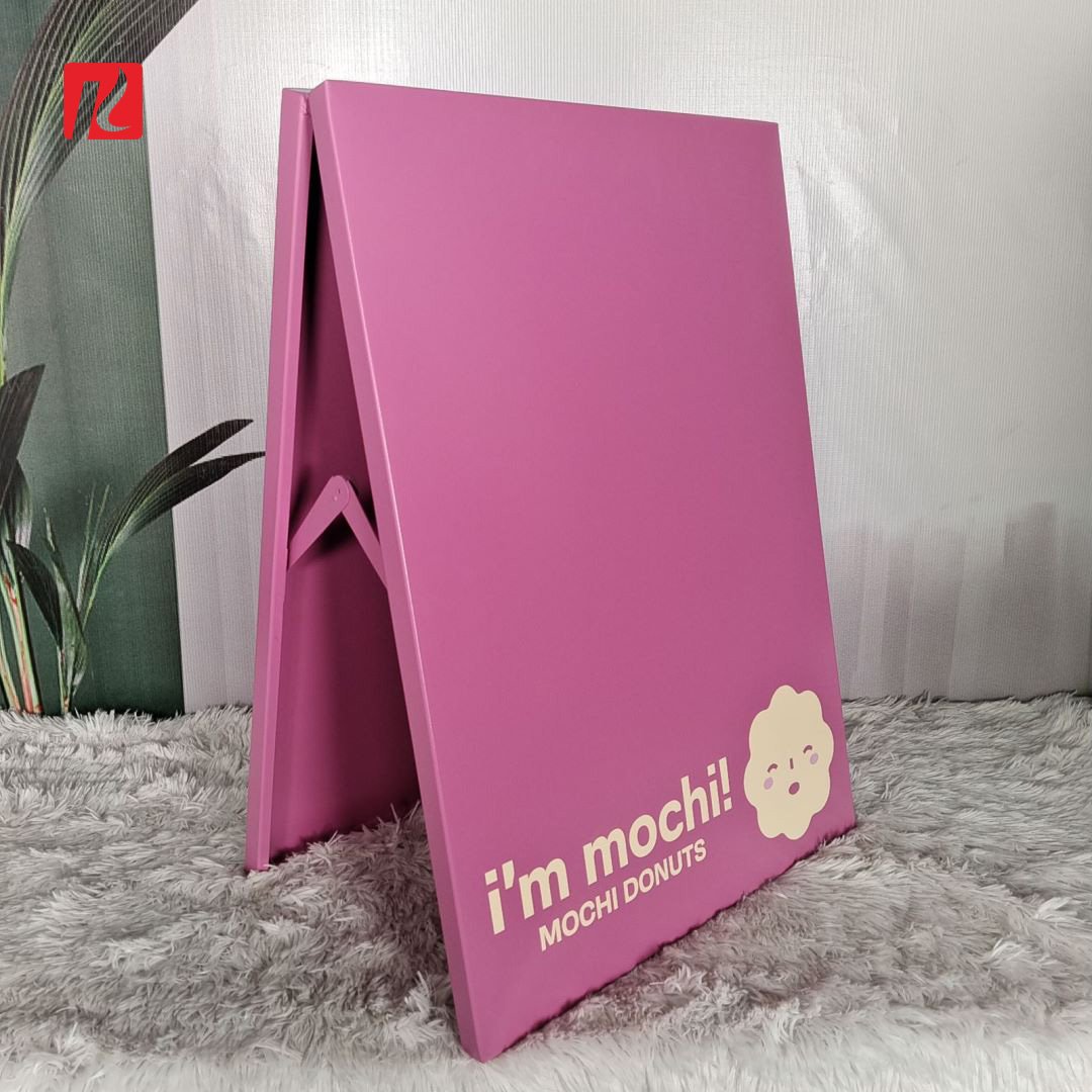 Kexian Custom Folding Metal Advertising Boards Outdoor Sidewalk Sign Business Double Sided A Frame Sign Stand