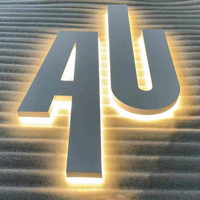 Custom Business Led Sign Outdoor Backlit outdoor Front Store Luminous Letter Metal Backlit logo 3d custom led sign for business