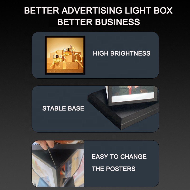 Restaurant stand rotating advertising LED menu board signage rotary BBQ sign lightbox display poster frame for barbecue