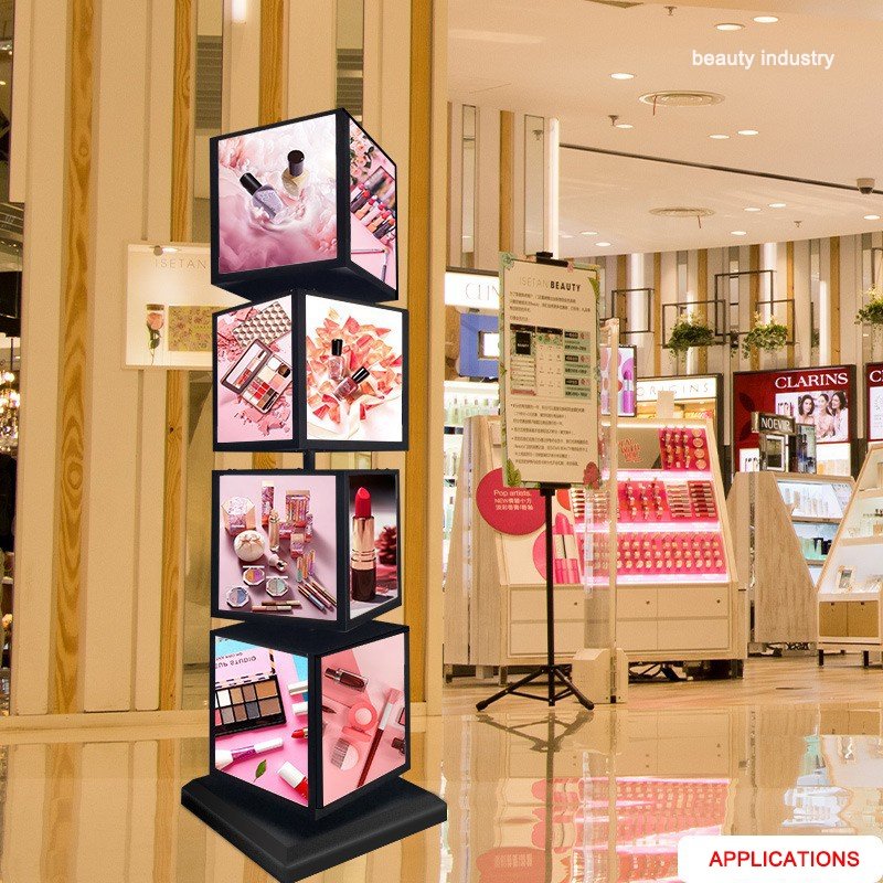 Restaurant stand rotating advertising LED menu board signage rotary BBQ sign lightbox display poster frame for barbecue