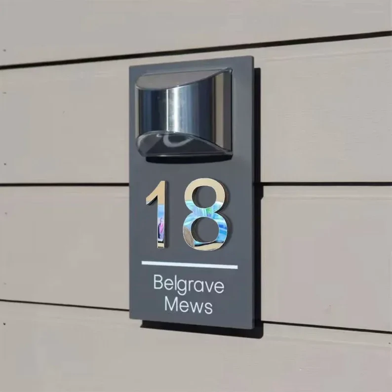 Hot Sell Stainless Lamp Fence Wall Light for Sign Door Plate Advertisement Board Personalised 3D Modern Door Panel