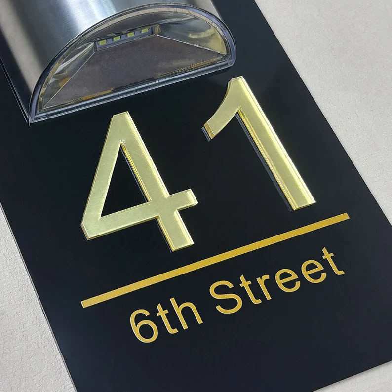 Hot Sell Stainless Lamp Fence Wall Light for Sign Door Plate Advertisement Board Personalised 3D Modern Door Panel