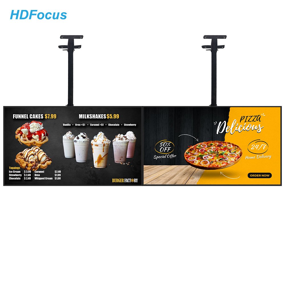 Wall Mounted Lcd Digital Signage 55Inch Indoor Android Advertising Screen Digital Menu Board For Restaurant Fast Food