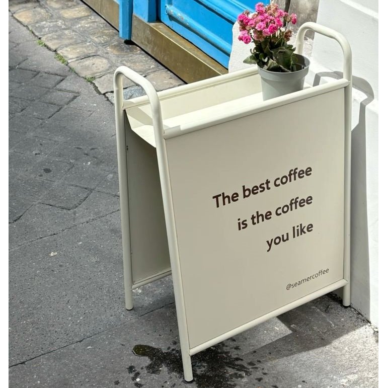 New design custom shop sign stand advertising A board sign Metal Frame Paint Color Cafe sign