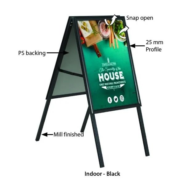 Indoor Outdoor A Board Pavement Sign Round or Mitred Corner B2 50 x 70 cm Free Standing A Board Poster Board