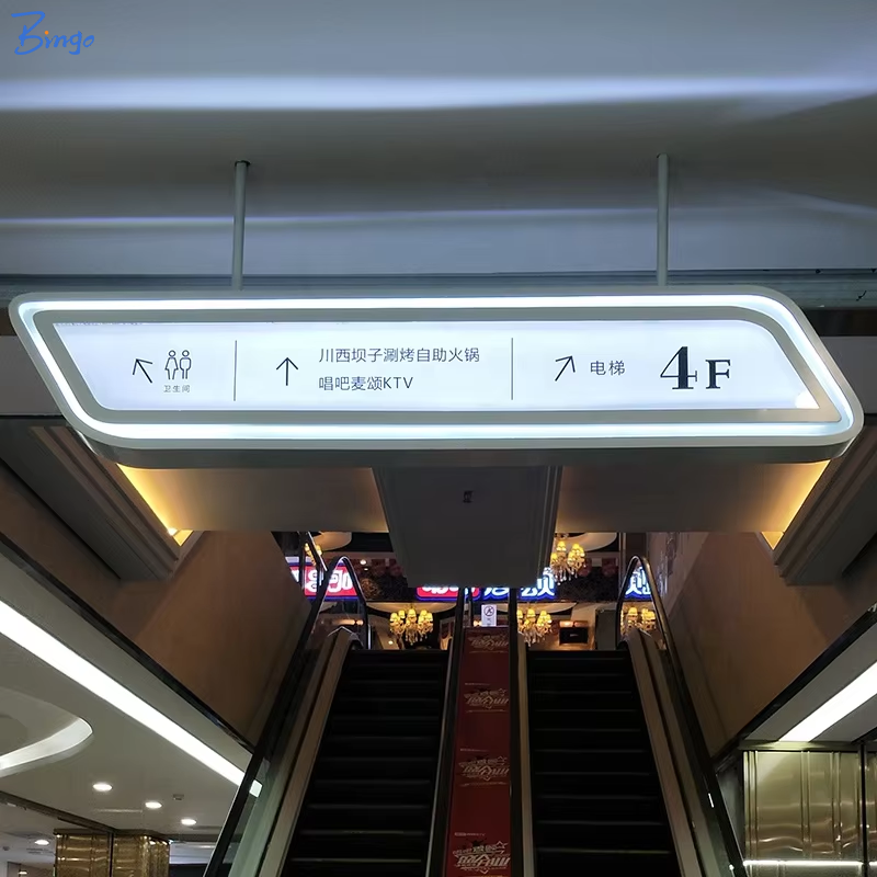 Shopping Mall Guide Sign Wayfinding Direction Sign Custom Made Sign Board Acrylic Hanging Light Box