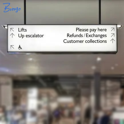 Shopping Mall Guide Sign Wayfinding Direction Sign Custom Made Sign Board Acrylic Hanging Light Box