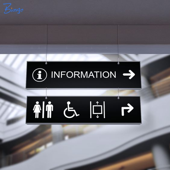 Shopping Mall Guide Sign Wayfinding Direction Sign Custom Made Sign Board Acrylic Hanging Light Box