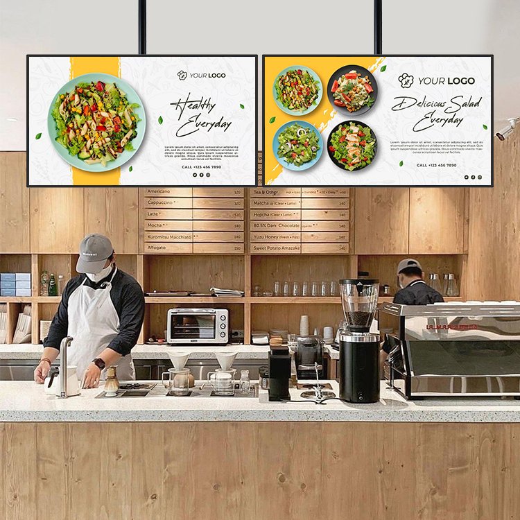 HUSHIDA 32 inch 1920*1080P Menu Digital Display Screen Hanging Out Restaurant Led Lcd Digital Menu board
