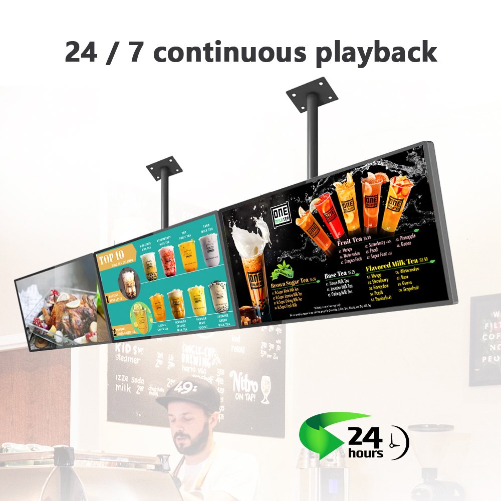 43 49 55 inch Digital Menu Board Coffee Shop Restaurant totem Indoor Hanging Advertising Machine Digital Signage and Display