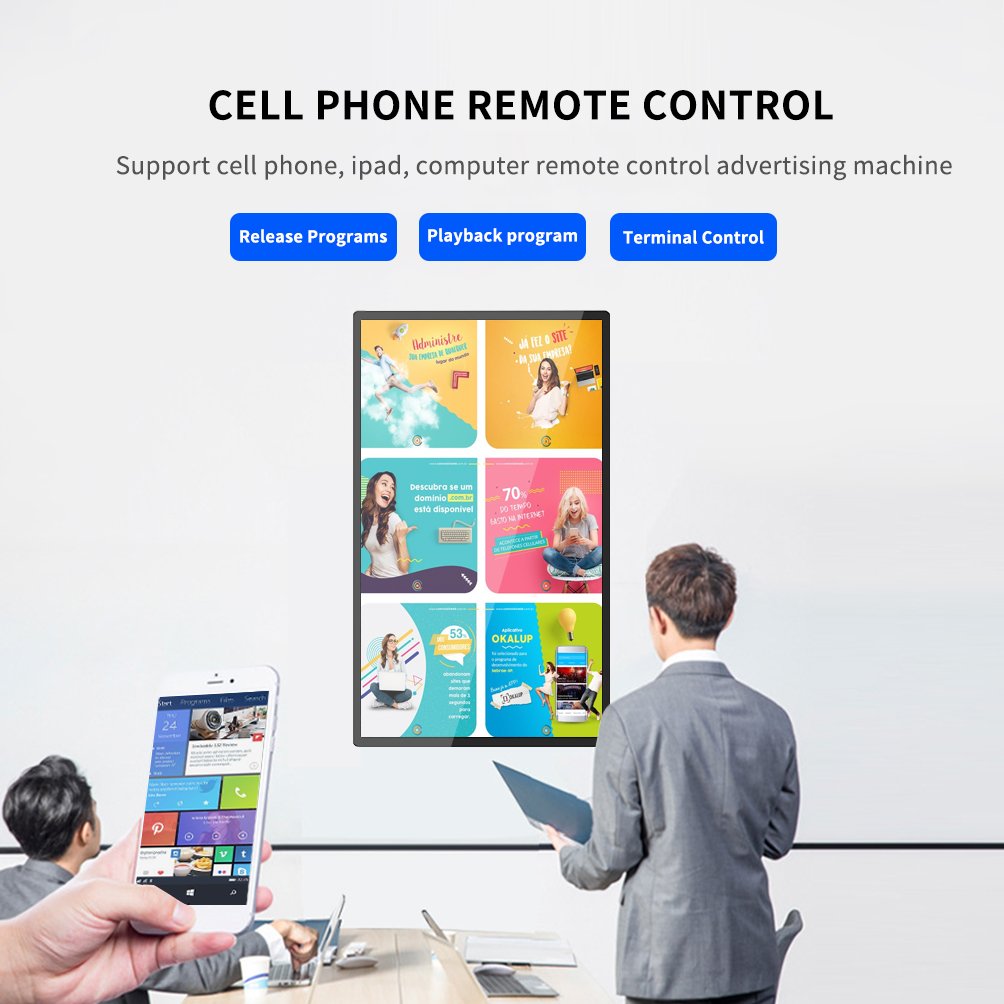 Wholesale media player board 32 43 49 55 65 inch Android Digital Signage Wall Mounted Touch Screen LCD Poster Display