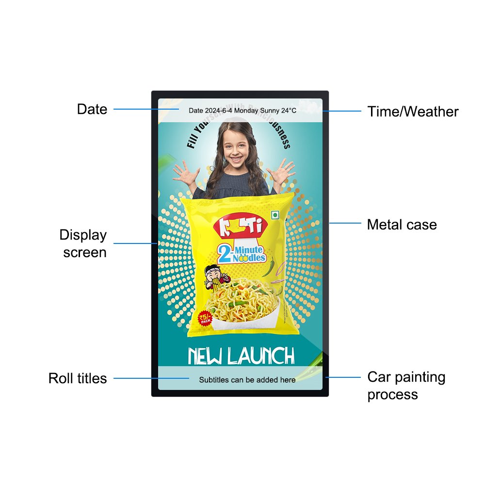 Wholesale media player board 32 43 49 55 65 inch Android Digital Signage Wall Mounted Touch Screen LCD Poster Display