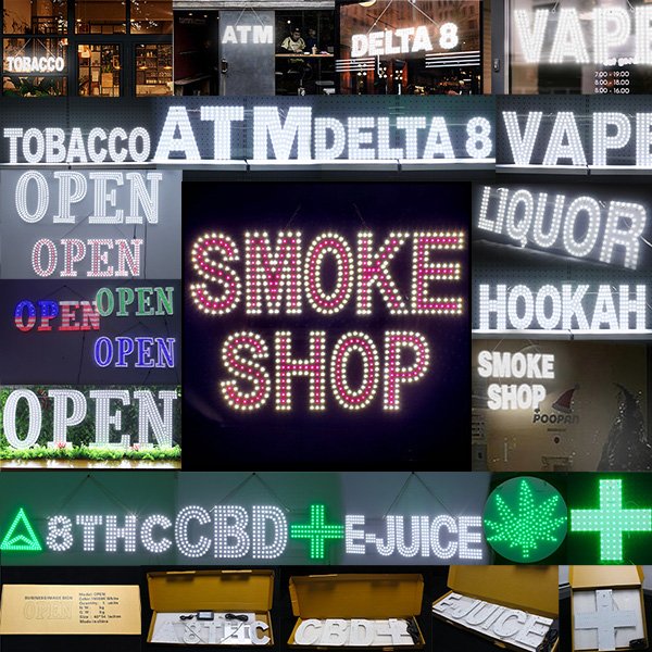 Custom led sign smoke shop led illuminated board advertising letter logo light happy birthday open sign led