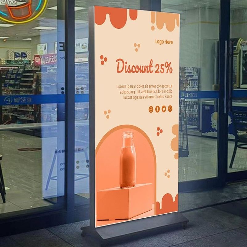 China Supply led moving signboard Billboard Poster Display Stand Different Size Menu Board for Restaurants