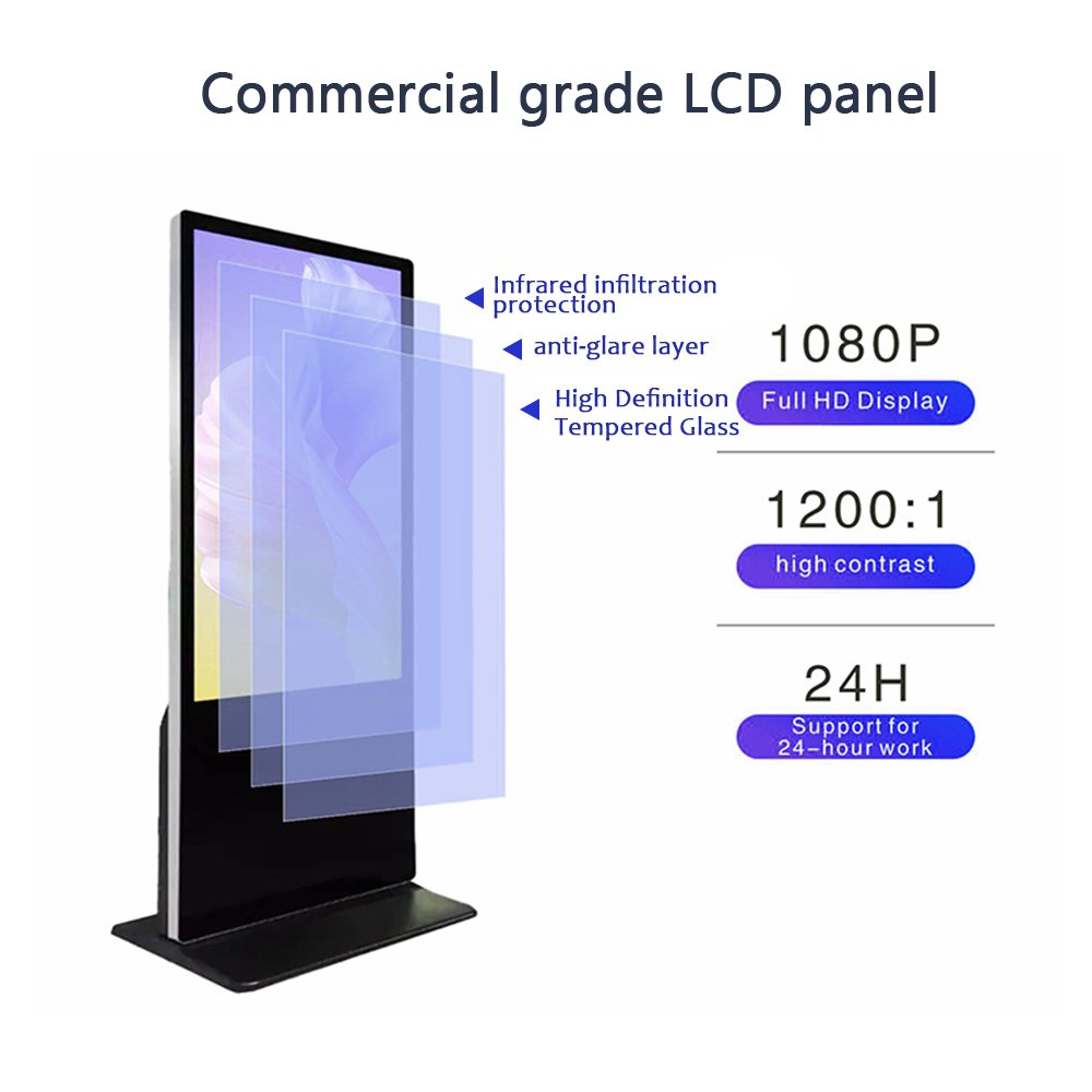 43 Inch Floor Standing Touch screen Kiosk Lcd Digital Signage Ad Display Kiosk Freestanding Advertising Display Digital Kiosk