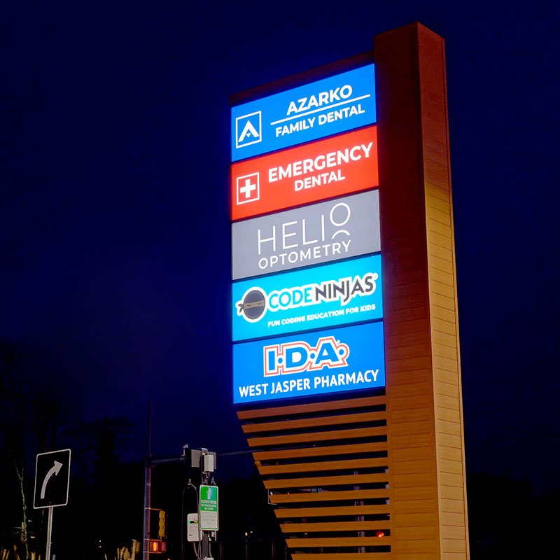 Store Outdoor Double Side Entrance Signage Led Light 3D Outdoor Advertising Pylon Sign Road Business Building Led Entrance Signs