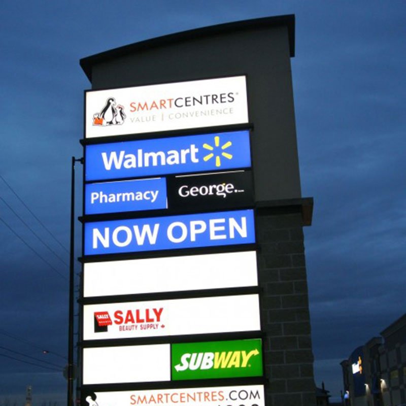 Store Outdoor Double Side Entrance Signage Led Light 3D Outdoor Advertising Pylon Sign Road Business Building Led Entrance Signs