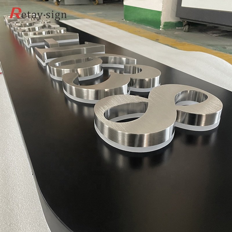 Factory custom business sign board indoor logo metal acrylic backlit light letters 3d sign