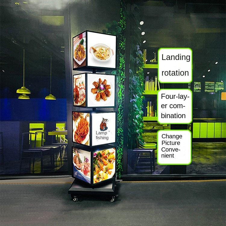 Outdoor Mobile Advertising Light Box Two to Four Floor LED Luminous Vertical Billboard Rotating Menu Display Board