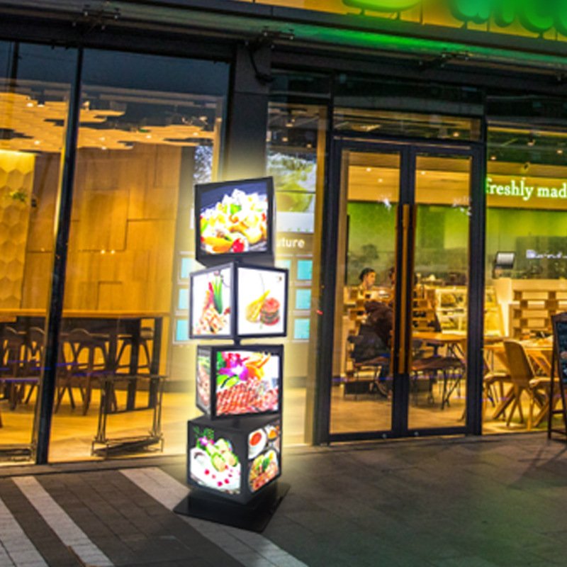 Outdoor Mobile Advertising Light Box Two to Four Floor LED Luminous Vertical Billboard Rotating Menu Display Board
