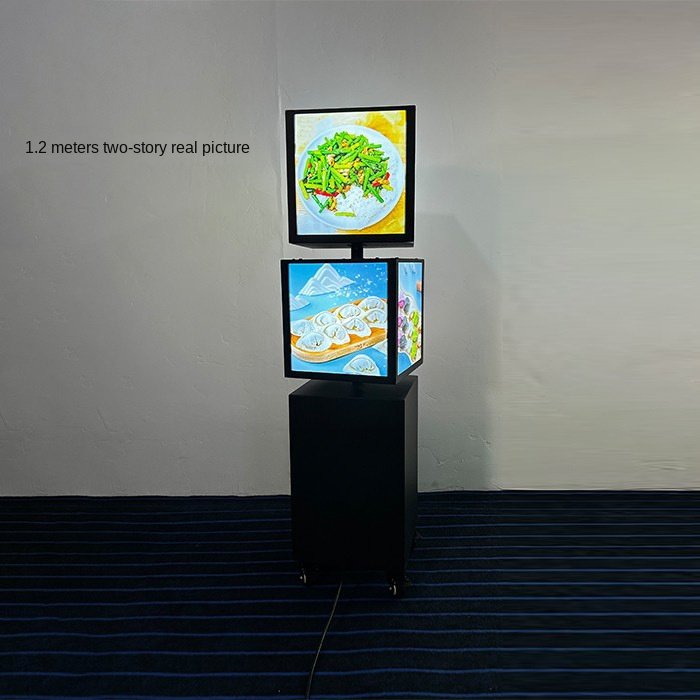 Outdoor Mobile Advertising Light Box Two to Four Floor LED Luminous Vertical Billboard Rotating Menu Display Board