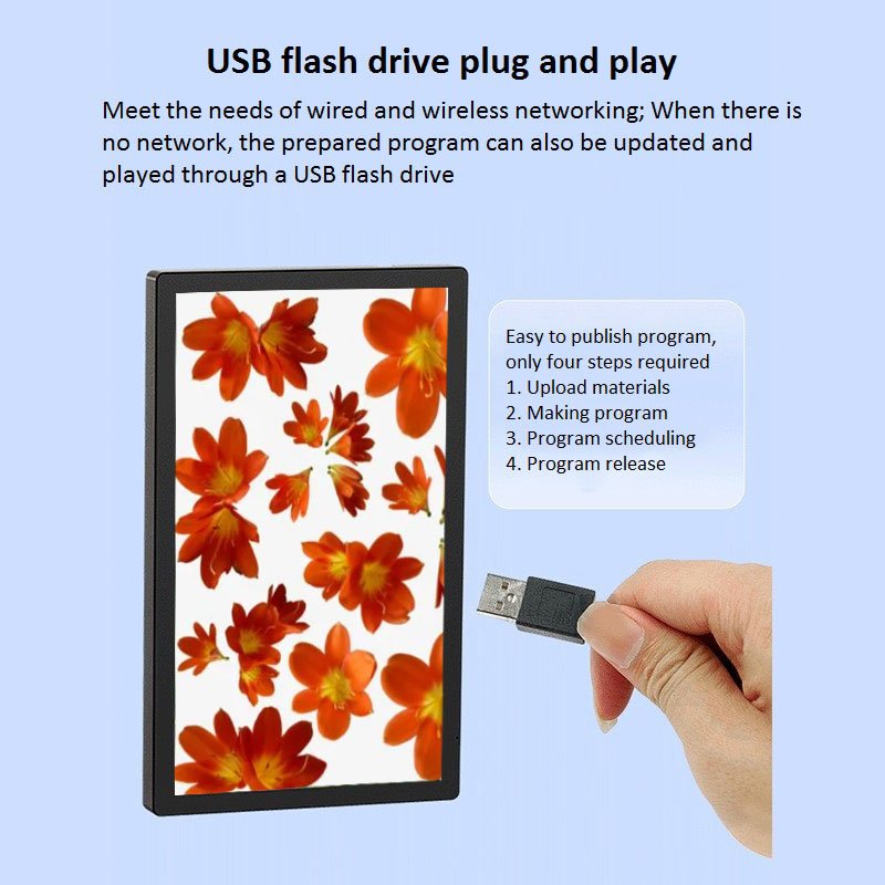 Good quality 21.5inch digital signage advertising media player restaurant menu board hospital medical display meeting schedule