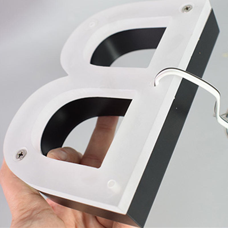 LED Black House Numbers and Letters Outdoor Indoor Waterproof Home Hotel Door Plates Stainless Customize Logo Address Sign