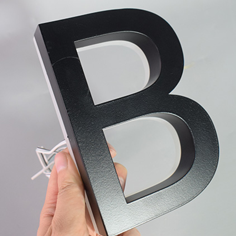 LED Black House Numbers and Letters Outdoor Indoor Waterproof Home Hotel Door Plates Stainless Customize Logo Address Sign
