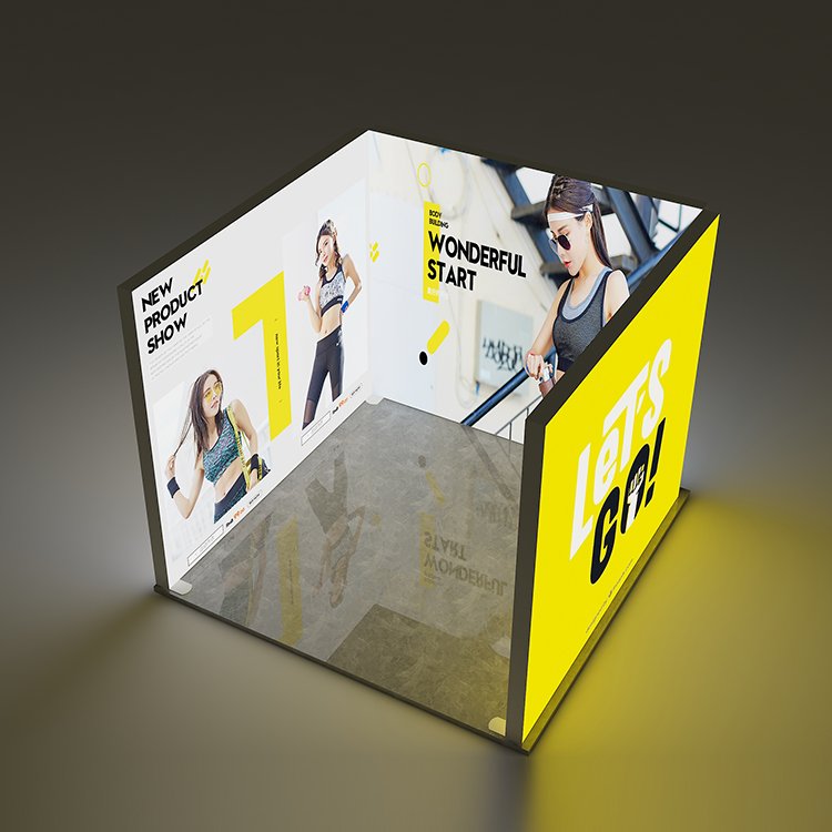 Portable Stand Led Folding Light Box Conference Display Exhibition Booth Wall Background Board Lightbox For Trade Show